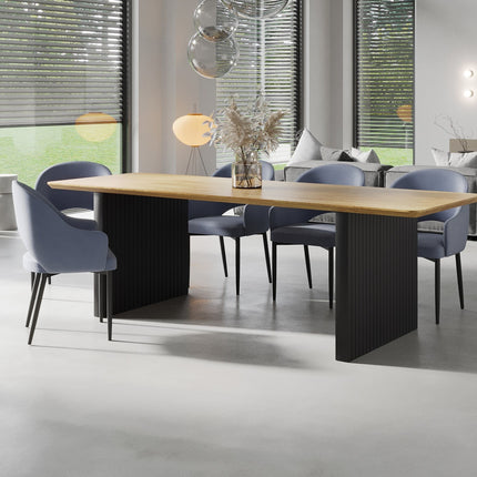 Solid Oak Dining Table Wooden Leg 067