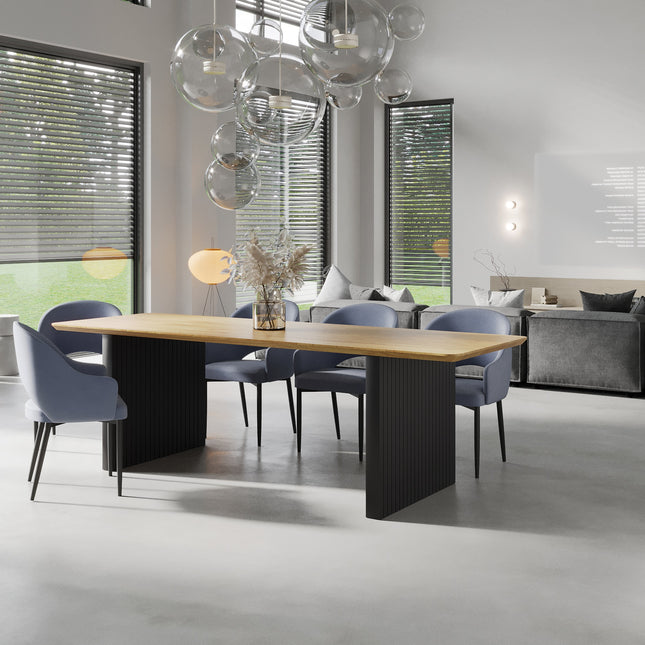 Solid Oak Dining Table Wooden Leg 067