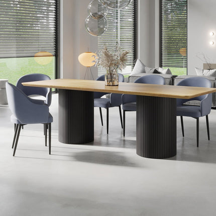 Oak Dining Table Steel Base 0109