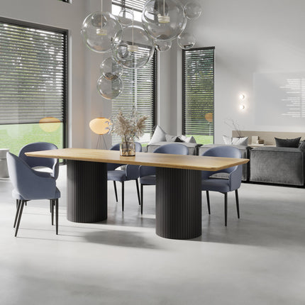 Oak Dining Table Steel Base 0109