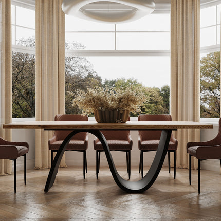 Ashby Oak Modern Dining Table Wave