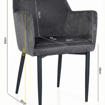 Armchair Rene with metal legs