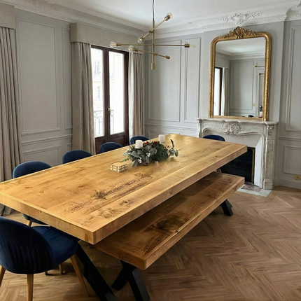 Extra Wide Dining Table Lincoln Dine Table Rustic Farmhouse Rustic Wood Chunky Metal Legs