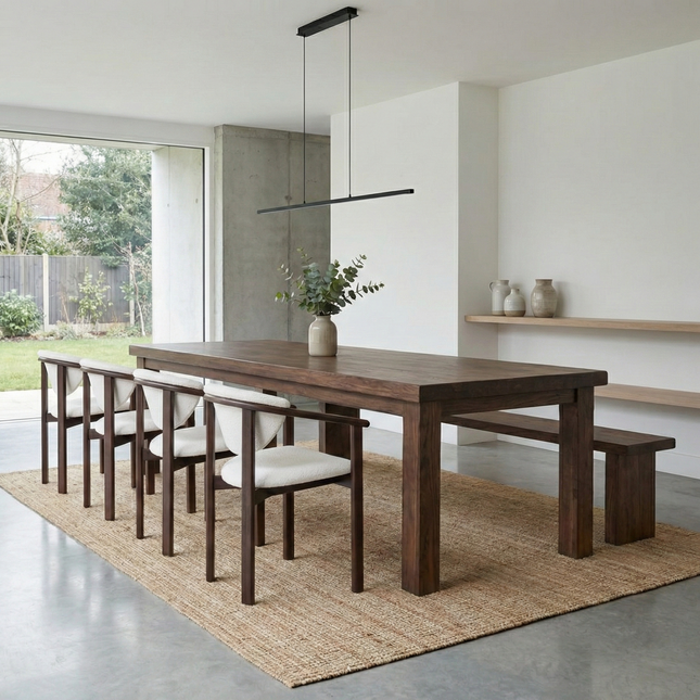 Santon Dining Table with Chunky Style Wooden Legs Handmade Rustic