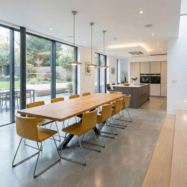 Oak Modern Dining Table Star Stel Base