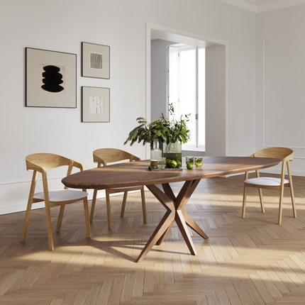 Solid Oak Dining Table with Wooden Legs CLAR 0108