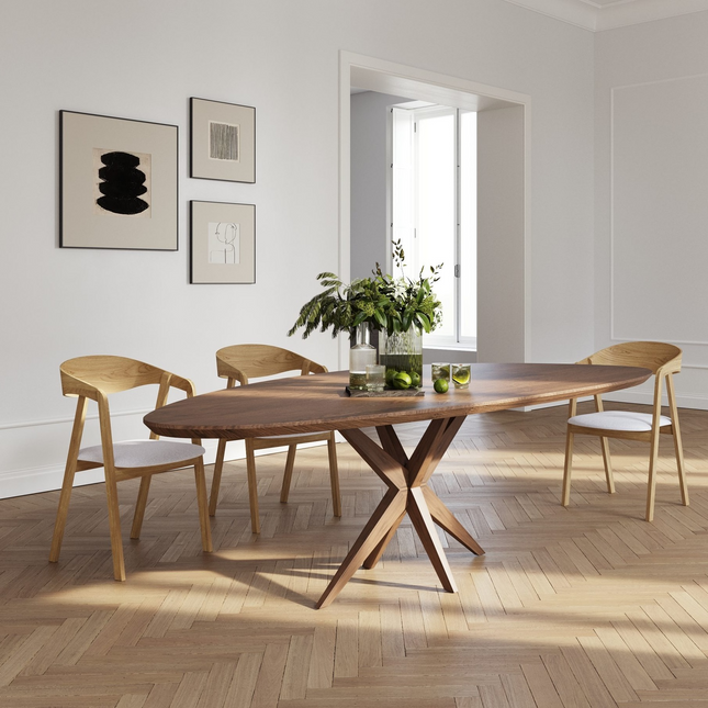 Solid Oak Dining Table with Wooden Legs CLAR 0108