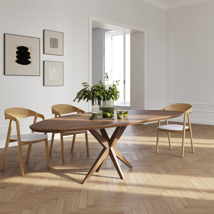 Solid Oak Dining Table with Wooden Legs CLAR 0108