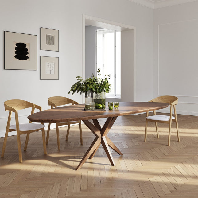 Solid Oak Dining Table with Wooden Legs CLAR 0108