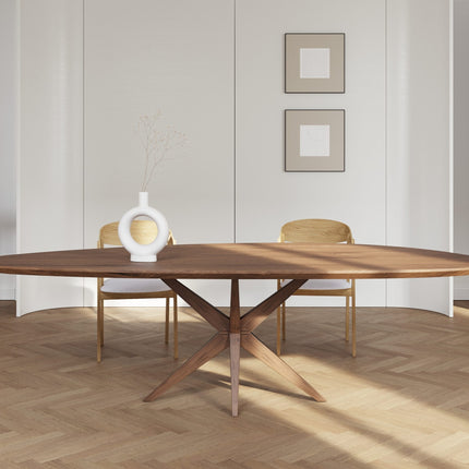 Solid Oak Dining Table with Wooden Legs CLAR 0108