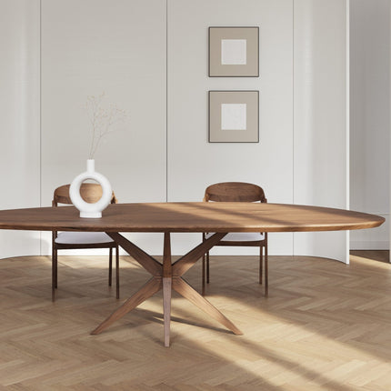 Solid Oak Dining Table with Wooden Legs CLAR 0108