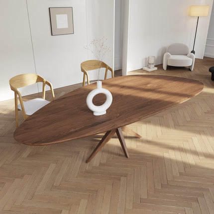 Solid Oak Dining Table with Wooden Legs CLAR 0108