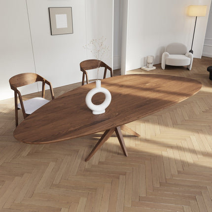 Solid Oak Dining Table with Wooden Legs CLAR 0108