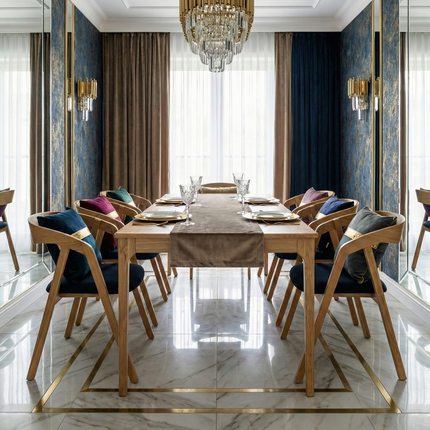 SET - Peebls Extendable Solid Oak Dining Table 160x90cm plus 1x50cm and 6 Oak Aby Dining Chairs