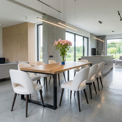 Keal Solid Oak Dining Table Steel Leg