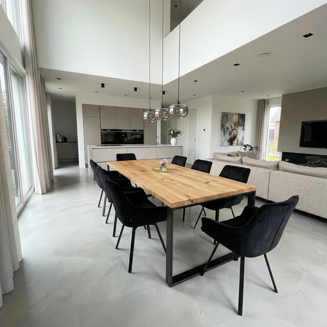 Keal Solid Oak Dining Table Steel Leg