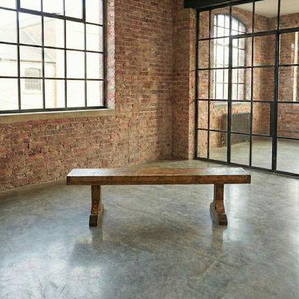 Clifford Bench Rustic Farmhouse –  X Wooden Base