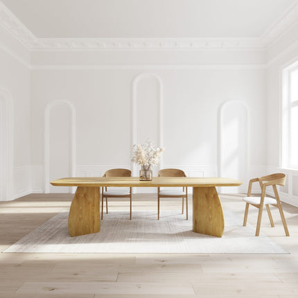 Solid Oak Dining Table with Wooden Base 0103