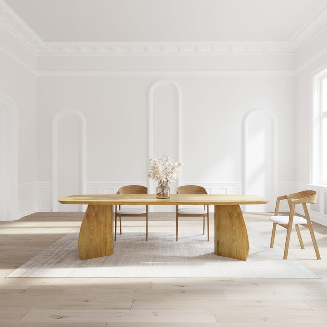 Solid Oak Dining Table with Wooden Base 0103