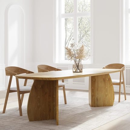 Solid Oak Dining Table with Wooden Base 0103