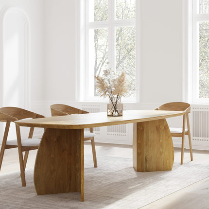 Solid Oak Dining Table with Wooden Base 0103