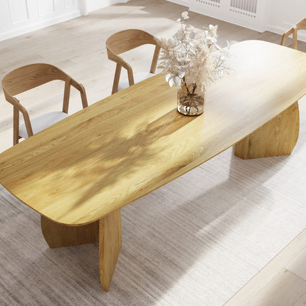 Solid Oak Dining Table with Wooden Base 0103