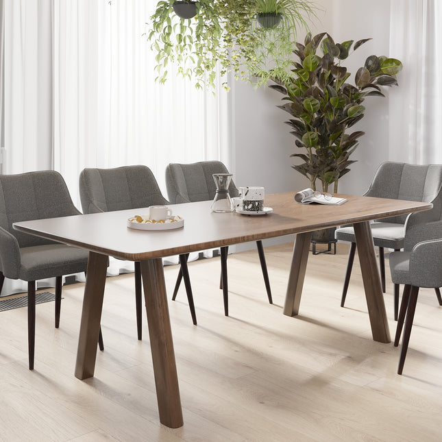 Set of 2 Linen Dining Chairs Croft