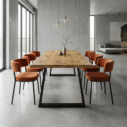 Barton Rustic Dining Table  Industrial Rustic Wood Steel Legs Cotswold