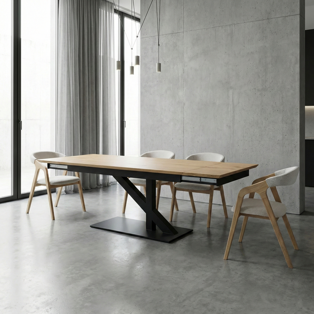 Solid Oak Extendable Dining Table OSKI