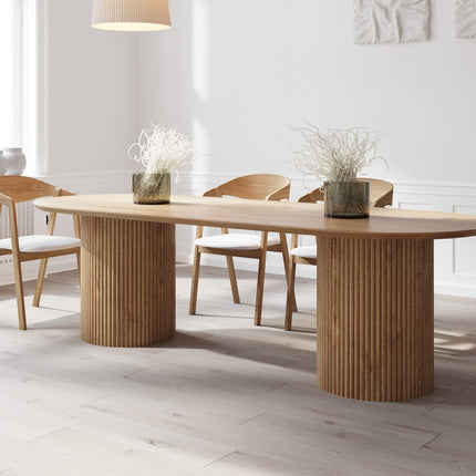 Oak Dining Table Steel Base 097