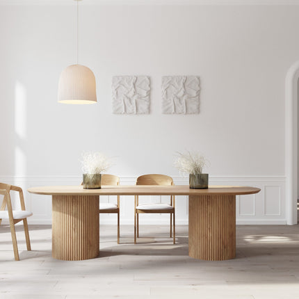 Oak Dining Table Steel Base 097