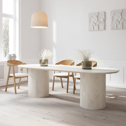 Oak Dining Table Steel Base 097