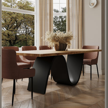 Ashby Oak Modern Dining Table Wave