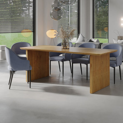 Solid Oak Dining Table Wooden Base 049