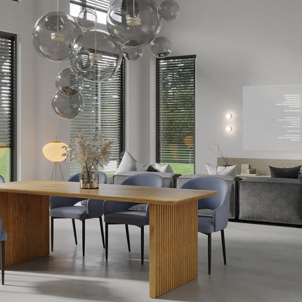 Solid Oak Dining Table Wooden Base 049