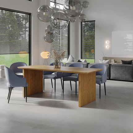 Solid Oak Dining Table Wooden Base 049