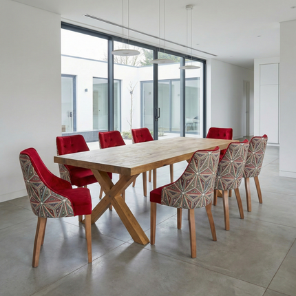 Ashby Dining Table with Chunky Style Wooden Legs Handmade Rustic