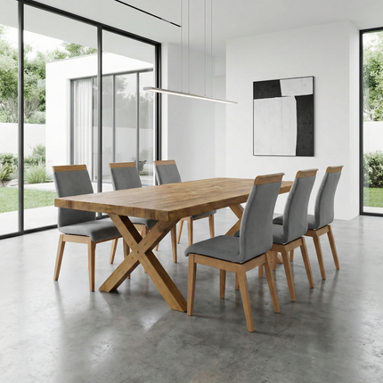 Ashby Dining Table with Chunky Style Wooden Legs Handmade Rustic