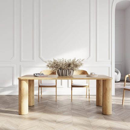 HARDWOOD Solid Oak Dining Table with Wooden Legs CLAR 099