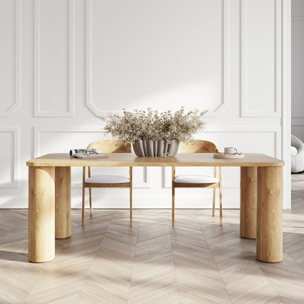 HARDWOOD Solid Oak Dining Table with Wooden Legs CLAR 099