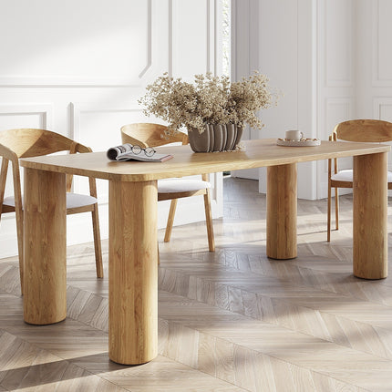 HARDWOOD Solid Oak Dining Table with Wooden Legs CLAR 099