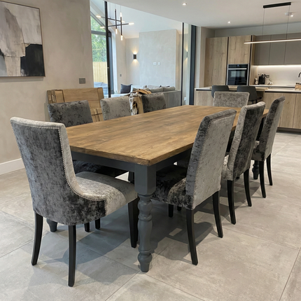 Hawick Extra Wide Dining Table Rustic Farmhouse