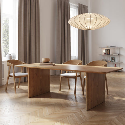 HARDWOOD Solid Oak Dining Table with Wooden Legs CLAR 036