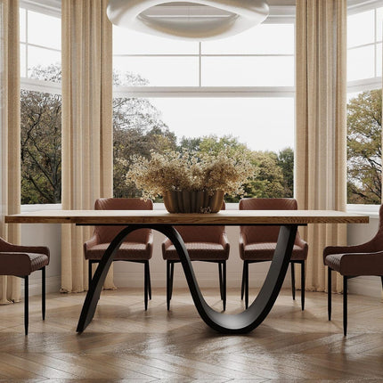 Oak Modern Dining Table Wave 061