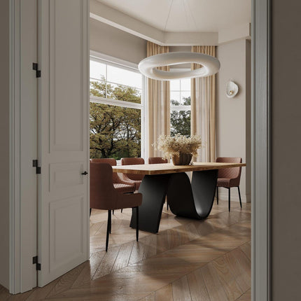 Oak Modern Dining Table Wave 061