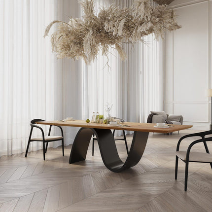 Oak Modern Dining Table Wave 061