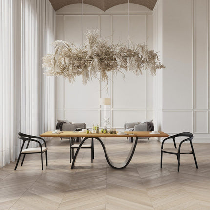 Oak Modern Dining Table Wave 061
