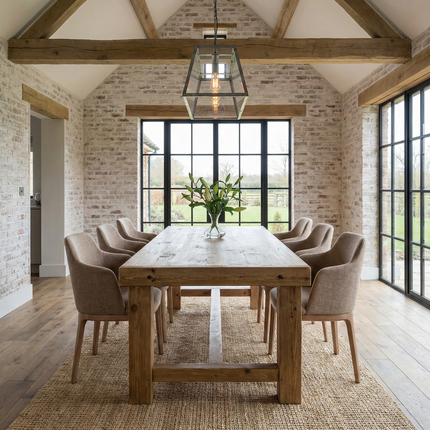 Kingston Farmhouse Dining Table – Rustic Wood Dining Table – Farmhouse Table