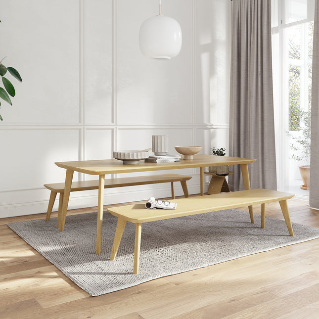 Solid Oak Dining Bench Wooden Pin Legs 0106