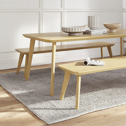 Hardwood Straight Edge Solid Oak Dining Table Wooden Pin Legs 041